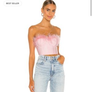 Superdown Fluffy Bustier Crop Top